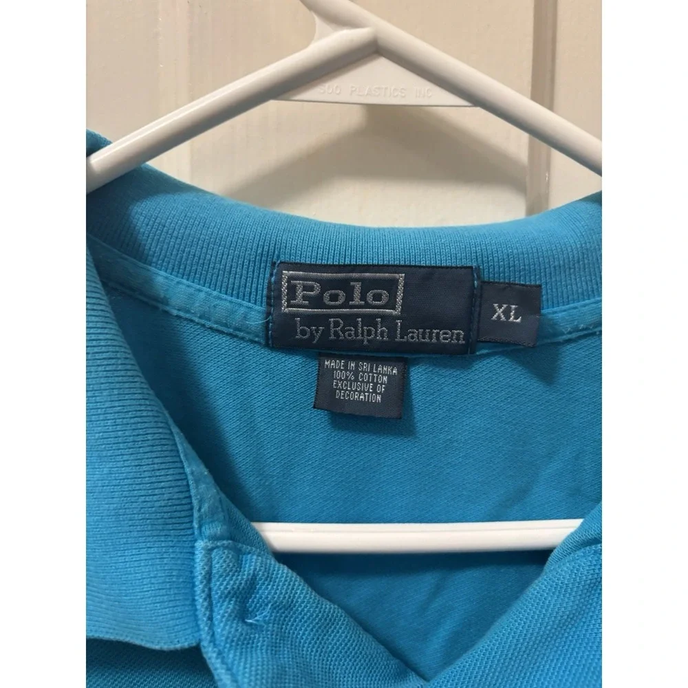 Polo Ralph‎ Lauren Bright Blue Polo Yellow Pony Classic Preppy XL
